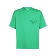 Geribbelde Crew-neck T-shirt Opening Ceremony , Green , Heren