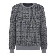 Stijlvolle Sweater voor Trendy Fashionistas Balmain , Gray , Heren