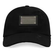 Logo baseball cap met verweerde details Dolce & Gabbana , Black , Here...