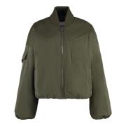 Satin bomber jack met zakken Ganni , Green , Dames