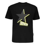 Logo Print Katoenen T-shirt Palm Angels , Black , Heren