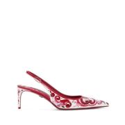 Fuchsia Geometrisch Print Slingback Pumps Dolce & Gabbana , Pink , Dam...