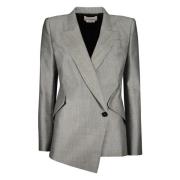 Double Breasted Blazer Reverskraag Alexander McQueen , Gray , Dames