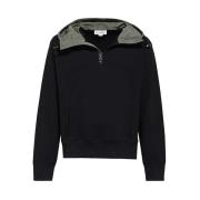 Geribbelde Katoenen Hoodie met Ritsen Alexander McQueen , Black , Here...