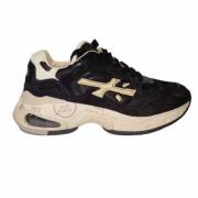 Zwarte Sharky D Nylon Suède Leren Sneakers Premiata , Black , Dames