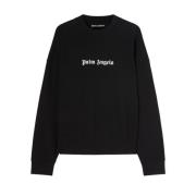 Zwart Logo-Print Crew-Neck Sweatshirt Palm Angels , Black , Heren