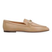 Gepolijste Leren Loafers met Metalen Horsebit Tod's , Beige , Dames