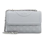 Gewatteerde Leren Schoudertas Tory Burch , Gray , Dames