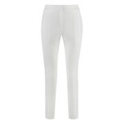 Stretch Gabardine Cigarettebroek Peserico , White , Dames