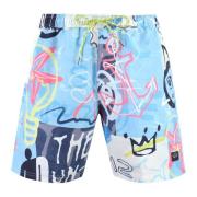 Gedrukte zwemshorts Paul & Shark , Multicolor , Heren