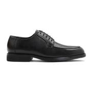 Zwarte Leren Derby Schoenen Kazar , Black , Heren