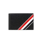 Leren overslagportemonnee Thom Browne , Black , Heren