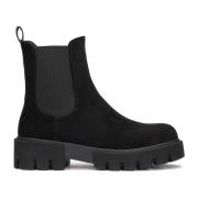 Zwarte Stoffen Chelsea Boots Kazar , Black , Dames