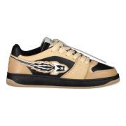 Contrasterende Leren Sneakers Enterprise Japan , Beige , Heren