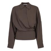 Klassieke Crêpe Shirt Philosophy di Lorenzo Serafini , Gray , Dames