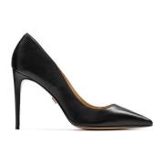 Zwarte stiletto's van graanleer Kazar , Black , Dames