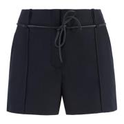 Gebonden High-rise Polyester Shorts Yves Salomon , Blue , Dames