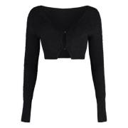 Geribbelde gebreide wollen cardigan Jacquemus , Black , Dames