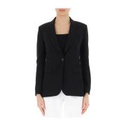 Zwarte Blazer Jas Eén Knoop Liu Jo , Black , Dames