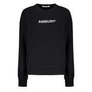 Geborduurde Katoenen Sweatshirt Ambush , Black , Dames