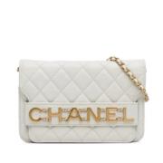 Pre-owned Leather chanel-bags Chanel Vintage , White , Dames