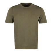 Geribbelde katoenen T-shirt Drumohr , Green , Heren