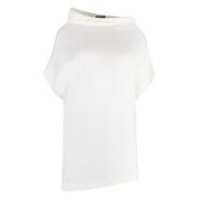 Asymmetrische Geplooide Jersey Blouse Fabiana Filippi , White , Dames