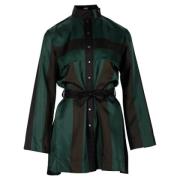 Pre-owned Silk tops Hermès Vintage , Green , Dames