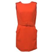 Pre-owned Wool dresses Alexander McQueen Pre-owned , Orange , Dames