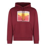 Geribbelde Katoenen Hoodie Maison Kitsuné , Red , Heren