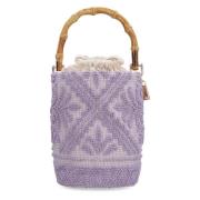 Chia Bucket Tas met Bamboe Handvat La Milanesa , Purple , Dames