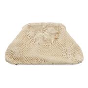 Gehaakte tas met drukknoopsluiting La Milanesa , Beige , Dames