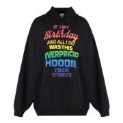 Gedrukte Unisex Hoodie Vetements , Black , Heren