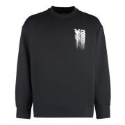 Katoenen Crew-Neck Sweatshirt Y-3 , Black , Heren