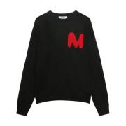 Zwarte Gebreide Kleding voor Mannen Aw24 Msgm , Black , Heren