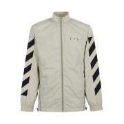 Gedrukte nylon jas Off White , Beige , Heren