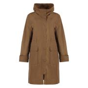 Hooded technische stof parka Yves Salomon , Brown , Dames