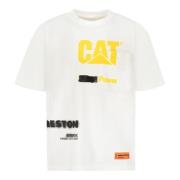 Kat Bedrukt Katoenen T-shirt Heron Preston , White , Heren