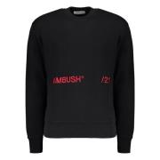 Geborduurde katoenen sweatshirt met geribbelde randen Ambush , Black ,...