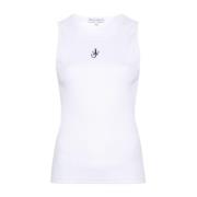 Witte Geribbelde Mouwloze Top JW Anderson , White , Dames