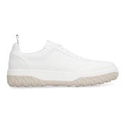 Canvas Sneakers met Tricolor Detail Thom Browne , White , Heren