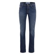 Slim Fit Jeans met Metalen Knopen en Klinknagels Jacob Cohën , Blue , ...