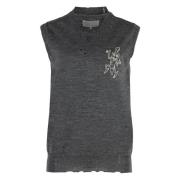 Geribbelde Wollen Vest Maison Margiela , Gray , Dames