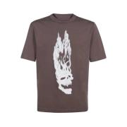 Katoenen T-shirt met Frontprint Heron Preston , Brown , Heren