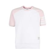 Gestreepte Katoenen Sweatshirt Korte Mouwen Thom Browne , White , Here...