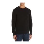 Zwarte Sweater met Logo Patch Calvin Klein , Black , Heren