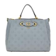 Heldere Blauwe Eco Leren Rits Tas Guess , Blue , Dames