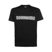 Bedrukt Crew-neck T-shirt Dsquared2 , Black , Heren