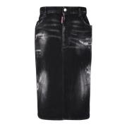 Stijlvolle Zwarte Rok voor Vrouwen Dsquared2 , Black , Dames