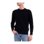 Blauwe Sweater Basic Ronde Hals Emporio Armani , Blue , Heren